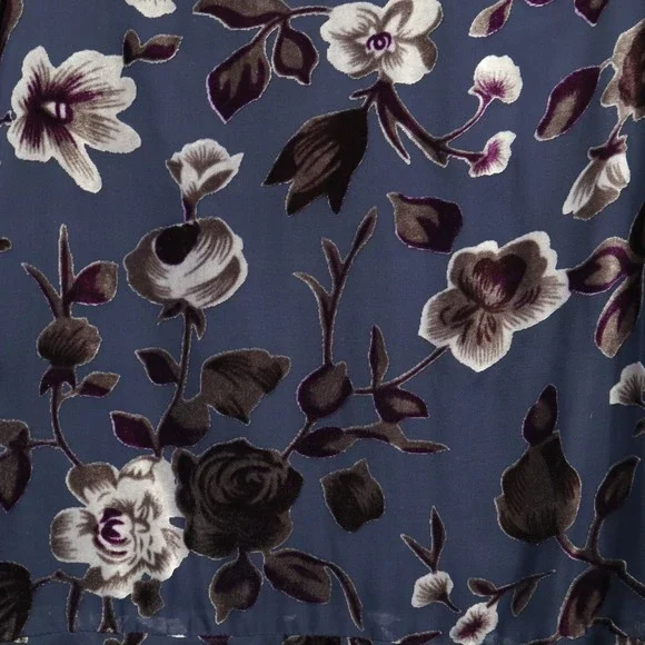 Navy Burnout Floral Dress - Picture 8 of 16